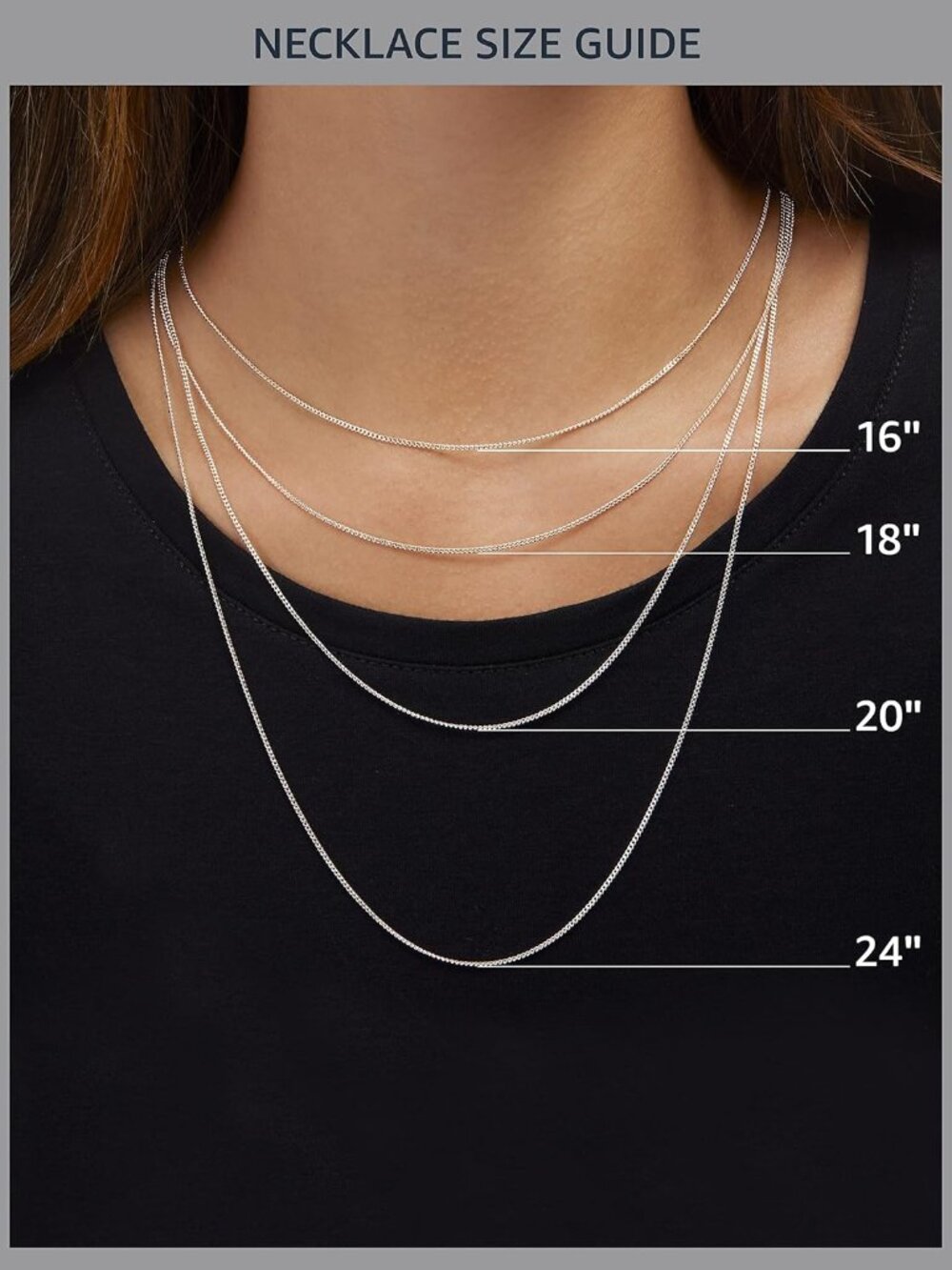 14k Gold or Sterling Silver Plated Figaro Chain Necklace - Picture 5 of 5